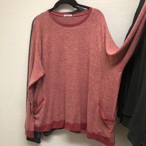 Lightweight sweatshirts pink and gray